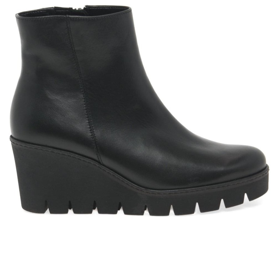 Utopia Femmes Chunky Talon Compensé Bottines Gabor | Noir Exclusif